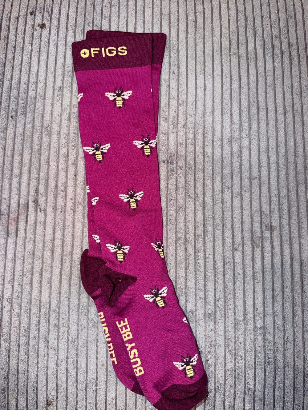 FIGS UNISEX Burgundy Bee Compression Socks